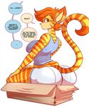  box breasts butt cat cat_box_things clothed clothing feline jaeh loree mammal simple_background solo 
