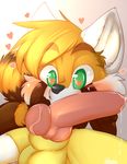  &lt;3 &lt;3_eyes ambiguous_gender animal_genitalia balls blush brown_fur canine_penis codeine duo fur hair leaking_precum male male/ambiguous mammal orange_fur penis precum red_panda simple_background white_fur yellow_fur 