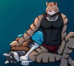  bearlovestiger13 canine clothing dog feline gou_(character) himitsuri_no_lagoon husky kuugo_(character) male mammal shirt tank_top tiger 