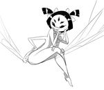  2015 anthro arachnid arthropod blush butt female hair herny looking_at_viewer monochrome muffet multi_limb multiple_arms multiple_eyes pigtails ribbons short_hair simple_background solo spider undertale video_games white_background 
