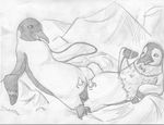  avian bird duo erection eye_contact feral greyscale happy_feet lying male memphis_(character) mizzyam monochrome mumble on_back pencil_(artwork) penguin penis reclining small_penis tapering_penis traditional_media_(artwork) 