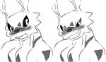  anthro blush digimon duo guilmon pecs scalie smile zxx3 