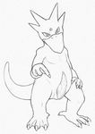  2015 animal_genitalia avian beak bird erection feral golduck looking_at_viewer male monochrome nintendo pencil_(artwork) penis pointing pok&eacute;mon presenting simple_background solo standing traditional_media_(artwork) video_games white_background yaroul 