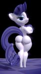  2015 3d_(artwork) anthro anthrofied big_breasts big_butt blue_eyes breasts butt cgi digital_media_(artwork) equine female friendship_is_magic hair hooves horse long_hair looking_at_viewer looking_back makeup mammal my_little_pony pony purple_hair rarity_(mlp) smile solo sparkbox standing thick_thighs white_skin wide_hips 
