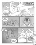  anal_vore anthro anthro_on_feral bdsm bestiality bondage bound comic cum dragon experiment feral hands-free internal larger_male male male/male monochrome orgasm penis reptile reverse_vore scalie science size_difference smaller_male teelhavok vore 