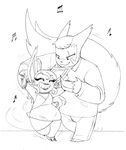  anklet beauty_mark cocktail_dress couple crovirus dancing duo ear_piercing eyes_closed eyeshadow hair jewelry lipstick long_hair long_tail makeup musical_note necklace nidorina nintendo piercing pok&eacute;mon size_difference smile video_games zangoose 