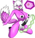  &lt;3 anthro balls big_breasts black_nipples black_penis blue_eyes blush breasts canine cock_milker cum fur hair herm humanoid_penis impregnation intersex jackpot mammal nipples ovum penis pink_fur pussy self_impregnation simple_background solo tongue tongue_out white_hair wolf yuni_hermit 
