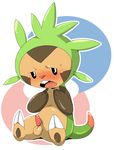  2015 balls blush chespin doneru erection looking_at_viewer male mammal nintendo penis pok&eacute;mon simple_background solo uncensored video_games 