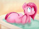  2015 anthro anthrofied bathtub big_butt blue_eyes butt cutie_mark earth_pony equine female friendship_is_magic graphene hair horse inside long_hair mammal my_little_pony pink_hair pinkamena_(mlp) pinkie_pie_(mlp) pony purple_yoshi_draws solo water wet 