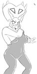  ag angry anthro beauty_mark breasts clothing dinosaur female general_zera horn monochrome solo teenage_mutant_ninja_turtles torn_clothing triceraton triceratops wardrobe_malfunction 