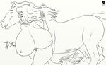  2015 animal_genitalia balls big_breasts breasts clothed clothing equine erect_nipples erection female feral half-dressed horse horsecock huge_breasts human hyper hyper_breasts male mammal monochrome nipples penis precum romman08 sketch 