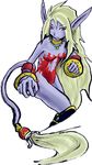  animal_ears bare_shoulders bodypaint breasts breath_of_fire breath_of_fire_ii capcom furry no_panties no_pants nude pointy_ears red_eyes rinpoo_chuan solo striped tail white_background 