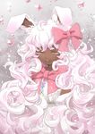  animal_ears bow bunny_ears closed_eyes dark_skin hyokko_(hiyotuko) long_hair original solo 