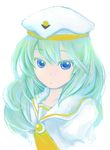  alice_carroll aria blue_eyes foq'n_roll green_hair hat long_hair simple_background solo white_background 