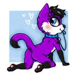  butt canine chibi collar fox leash male mammal naughtywrens paws pinup pose solo submissive 