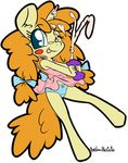 2015 alpha_channel anibaruthecat anthro anthrofied blue_eyes bow camel_toe clothed clothing equine female friendship_is_magic hair hi_res holding horn long_hair mammal my_little_pony one_eye_closed pumpkin_cake_(mlp) simple_background smile solo tongue tongue_out transparent_background unicorn 