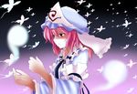  bad_id bad_pixiv_id bug butterfly ghost hasewox hat insect japanese_clothes pink_eyes pink_hair saigyouji_yuyuko solo touhou 