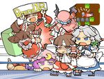  apron attack bad_id bad_pixiv_id bandages banner bat_wings bench blue_eyes blue_hair blush_stickers bow boxing_ring braid brown_eyes brown_hair bruise chibi closed_eyes crescent detached_sleeves dress game_screenshot gloves hair_bow hair_ribbon hair_tubes hakurei_reimu hat hat_ribbon hong_meiling horn_ribbon horns hounori ibuki_suika injury izayoi_sakuya long_hair maid maid_headdress multiple_boys open_mouth patchouli_knowledge pointing purple_eyes purple_hair red_hair remilia_scarlet ribbon short_hair silver_hair sitting skirt smile spear_the_gungnir throwing touhou twin_braids white_gloves wings 