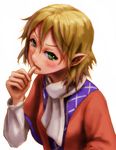  bad_id bad_pixiv_id biting blush brown_hair face green_eyes kurione_(zassou) mizuhashi_parsee short_hair solo tears thumb_biting touhou 