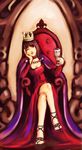  artist_request chin_rest copyright_request crossed_legs crown dress goblet gown one_eye_closed princess sandals sitting solo throne 
