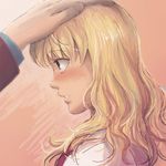  blonde_hair blush furutachirikonbu hair_down lowres petting solo_focus umineko_no_naku_koro_ni ushiromiya_jessica ushiromiya_krauss 