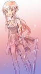  bad_id bad_pixiv_id blood dress gasai_yuno hair_ribbon kneehighs masunari mirai_nikki pink_eyes pink_hair ribbon sidelocks socks solo sword weapon 