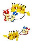  bad_pixiv_id battery cable circuit gen_1_pokemon gen_3_pokemon goruti holding_hands minun no_humans pikachu plusle pokemon pokemon_(creature) science 