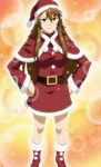  brown_hair christmas long_hair mole nyan_koi! santa_costume screencap solo sparkle sumiyoshi_kanako 