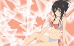  bikini black_hair blush highres kotegawa_yui legs long_hair smile swimsuit to_love-ru toloveru wallpaper 