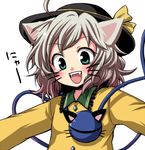  animal_ears cat_ears fangs hat kemonomimi_mode komeiji_koishi lowres mokku short_hair solo touhou whiskers 