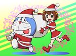  :p crossover doraemon doraemon_(character) hat parody sack santa_costume santa_hat style_parody suzumiya_haruhi suzumiya_haruhi_no_yuuutsu tongue tongue_out ueyama_michirou 