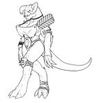  2015 3_toes anthro armor breasts claws deathclaw fallout fallout_4 female horn methados muscular muscular_female simple_background solo spikes teeth toe_claws toes unconvincing_armor video_games white_background 