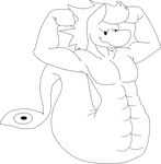  2015 aaron_(undertale) anthro equine flexing horse hybrid kingly_(artist) male mammal marine merfolk muscular solo tagme undertale video_games 