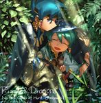  :d bad_id bad_pixiv_id blue_cape blue_hair cape closed_eyes dagger forest green_hair holy_pumpkin japanese_clothes jewelry leaf multiple_boys nature open_mouth puzzle_&amp;_dragons red_eyes river smile squirrel umisachi_&amp;_yamasachi_(p&amp;d) weapon 