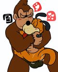  &lt;3 2015 anal anal_penetration ape bestiality blush bowserboy101 canine dog donkey_kong_(character) donkey_kong_(series) duo feral hunt_(duckhunt) kong lying male male/male mammal missionary_position nintendo on_back penetration primate sex simple_background size_difference tongue tongue_out video_games white_background 