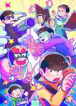  barista bazooka brothers brown_hair bruce_lee's_jumpsuit cigar cup employee_uniform furry hood hoodie imagawayaki luchador machiyaki male_focus matsuno_choromatsu matsuno_ichimatsu matsuno_juushimatsu matsuno_karamatsu matsuno_osomatsu matsuno_todomatsu menu multiple_boys muscle nunchaku osomatsu-kun osomatsu-san sextuplets siblings slit_pupils smoke smoking sunglasses towel towel_around_neck uniform weapon yellow_eyes 