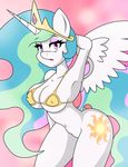  anthro bikini breasts clothing cutie_mark equine female friendship_is_magic hair horse humanoid mammal multicolored_hair my_little_pony pony princess_celestia_(mlp) solo suggestive swimsuit tagme thick_thighs vexus309 wings 