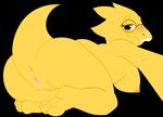 all_fours alphys anthro anus big_breasts blush breasts butt eyewear female glasses looking_back nipples phylloaurea pussy scalie solo sweat undertale video_games 