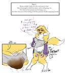  2015 accident anthro belly_noises black_sclera butt canine clothing digimon fart feces female fox mammal renamon scat soiling squidbiscuit tagme 
