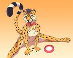  breasts cheetah collar feline female mammal milk nude open_mouth snowfox_atheart solo tongue tongue_out 