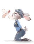  anthro badge balls blue_eyes blush cum cum_in_mouth cum_inside cum_string cute disembodied_hand disembodied_penis disney drool_on_hand faceless_male female fur grey_fur half-closed_eyes hands-free hands_behind_back hat kneeling lt._judy_hopps male male/female oral orgasm penis police simple_background sobakaya tongue tongue_out uniform white_background white_fur zootopia 