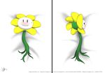  2015 bed_sheet blush dakimakura_design flower flowey_the_flower laahgata looking_at_viewer plant undertale video_games 