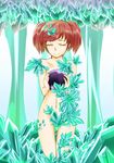  ball closed_eyes collarbone crystal groin hisui_(mokekege) mikagami_mimika navel nude red_hair shiny shiny_hair short_hair short_twintails solo soukyuu_no_fafner spoilers twintails 