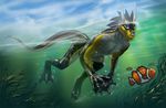  dragon latex_(artist) male rubber swim 
