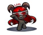  binding_of_isaac_afterbirth blindfold blood demon hair horn lilith not_furry red_hair 