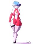  &lt;3 2014 alternate_color breasts clothed clothing elbow_gloves female front_view gardevoir gloves hair high_heels humanoid legwear looking_at_viewer nintendo plankboy pok&eacute;mon shadow shiny_pok&eacute;mon simple_background solo standing stockings thick_bottom_lip trish video_games walking white_background wide_hips 