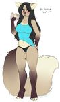  anthro black_hair blush canine clothed clothing female fur hair kitsunewaffles-chan mammal solo text 