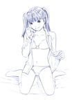  dress_shirt full_body monochrome original shirt sketch socks solo traditional_media twintails underwear undressing yoshitomi_akihito 