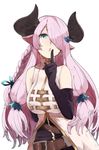  :o arm_behind_back bad_id bad_twitter_id bare_shoulders belt black_gloves blue_eyes braid breasts coat cowboy_shot draph elbow_gloves finger_to_mouth gloves granblue_fantasy hair_over_one_eye hair_ribbon horns huge_breasts index_finger_raised long_hair looking_at_viewer narmaya_(granblue_fantasy) open_clothes open_coat pink_hair pointy_ears ribbon shushing side_braid sidelocks simple_background single_braid solo touzai_(poppin_phl95) very_long_hair white_background 