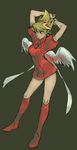  bad_id bad_pixiv_id blonde_hair boots breasts breath_of_fire breath_of_fire_iii brooch full_body hairband highres howoji jewelry knee_boots medium_breasts nina_(breath_of_fire_iii) older red_footwear short_hair skirt solo wings 